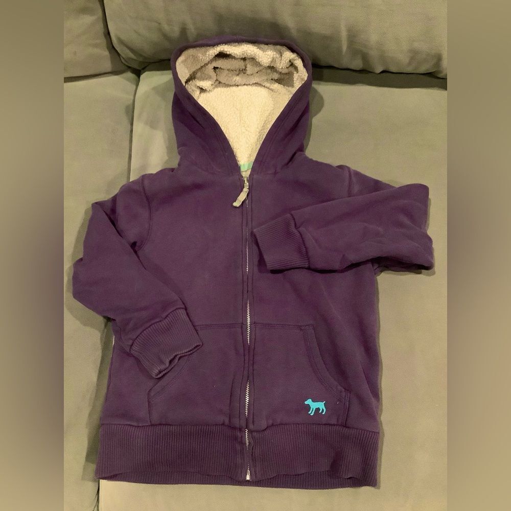 Mini Boden Sherpa Lined Hoodie purple | 7-8 Yrs boys girls kids children - Picture 6 of 6